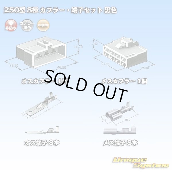 Photo5: [Yazaki Corporation] 250-type CN (A) non-waterproof 8-pole coupler & terminal set (black) (5)