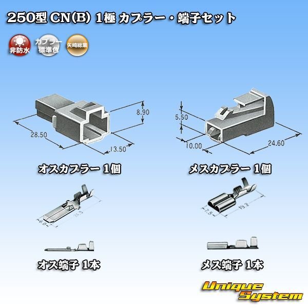 Photo7: [Yazaki Corporation] 250-type CN (B) non-waterproof 1-pole coupler & terminal set (7)