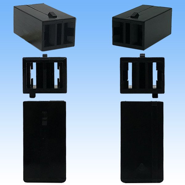 Photo3: [Yazaki Corporation] 305-type (for fusible link electric wires, etc) non-waterproof 2-pole female-coupler & terminal set (black) (3)